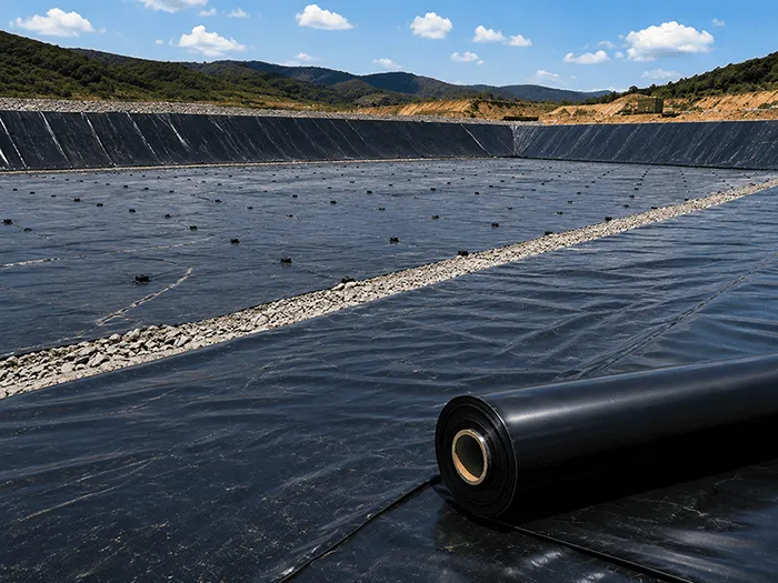 Geomembrane lining installed at a large environmental containment project