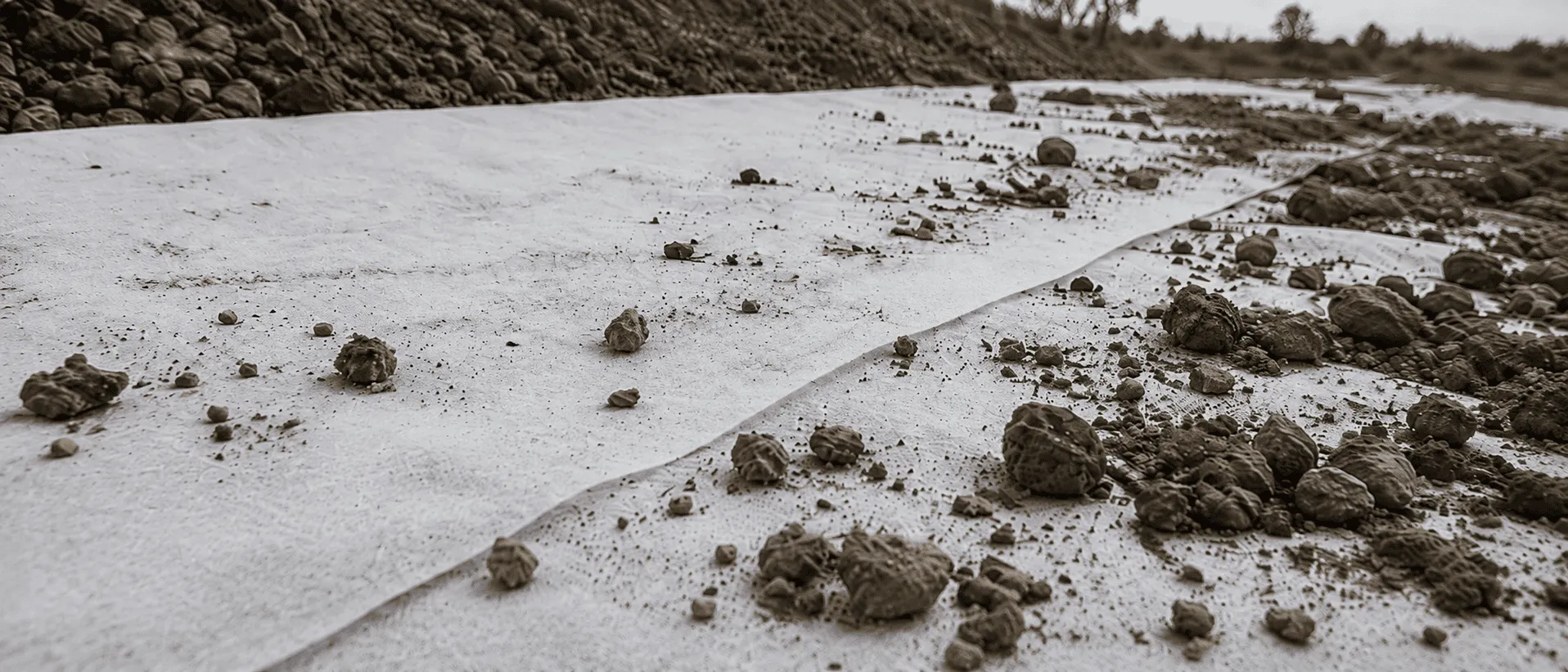 Geotextile installed for filtration and separation on an engineering site