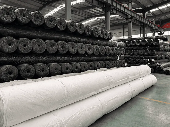 Geotextile being installed for separation and filtration in civil works