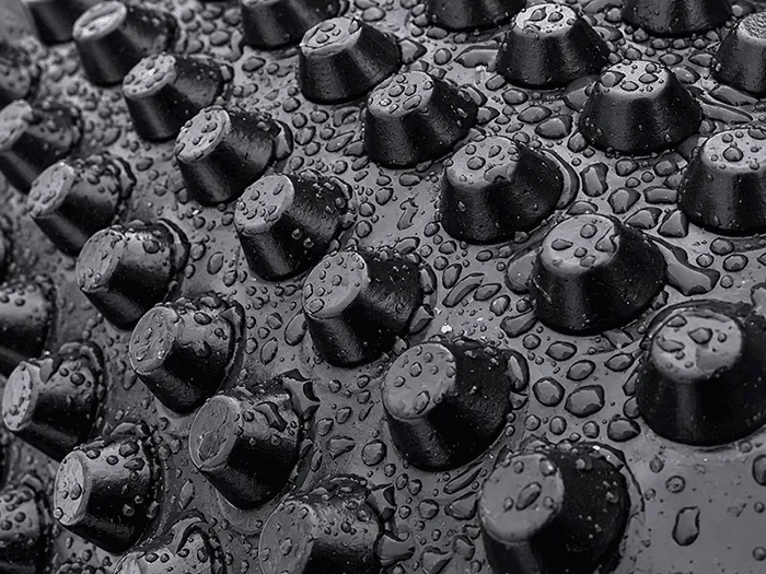 HDPE drainage board installed to protect an underground structure