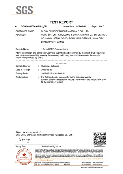 Preview of Glory Bridge SGS test report