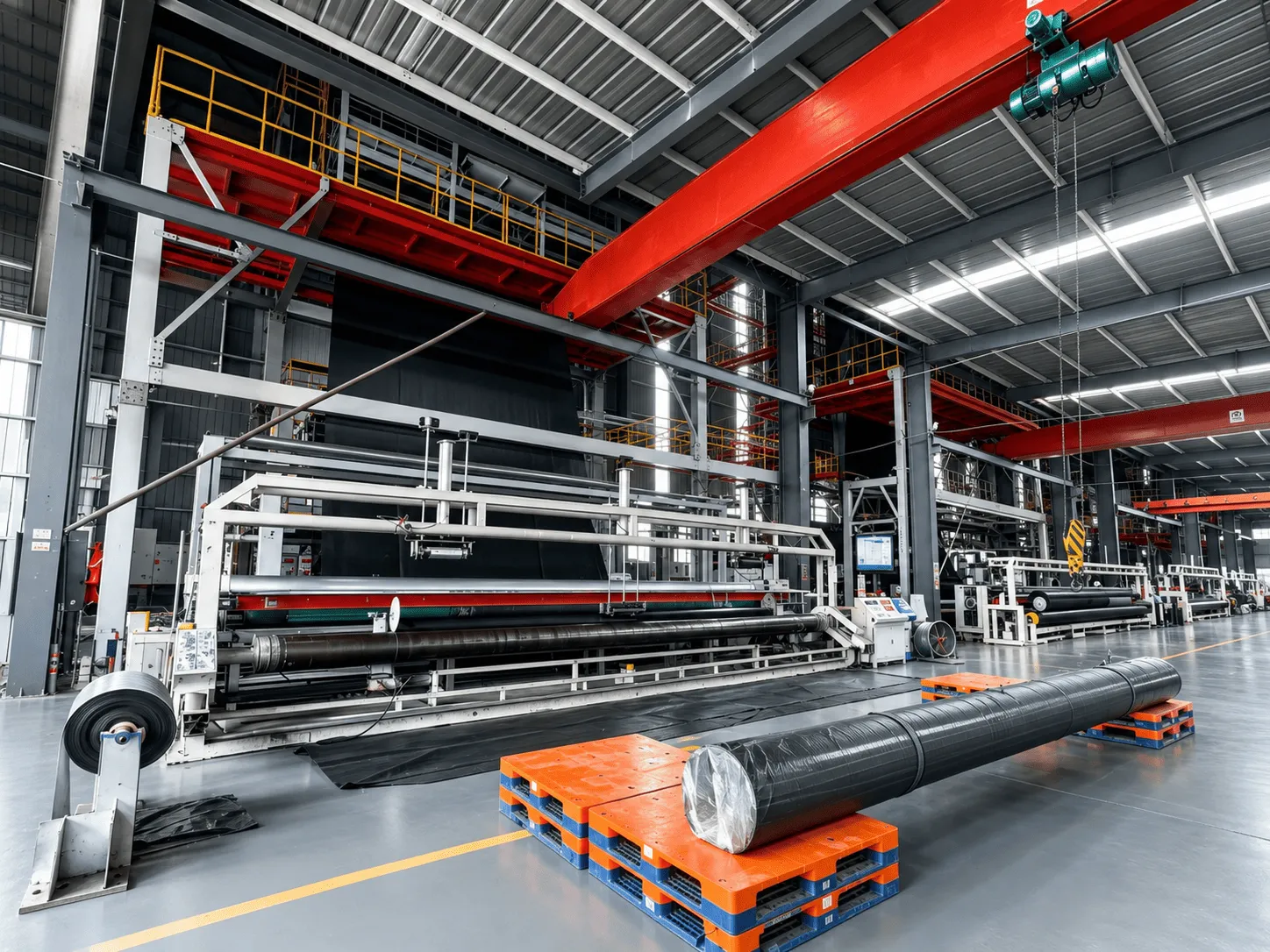 Glory Bridge geomembrane production line inside the manufacturing facility