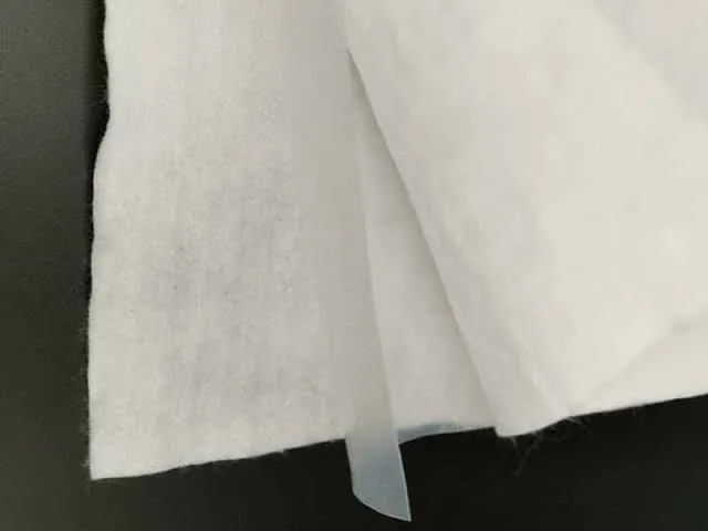 Close-up view of composite geomembrane structure