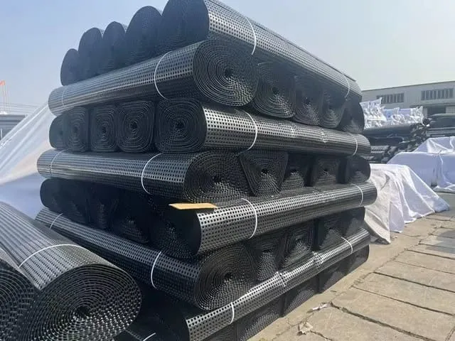 Close-up view of HDPE dimple drainage board