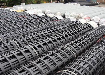 Steel-plastic composite geogrid installed for ground reinforcement