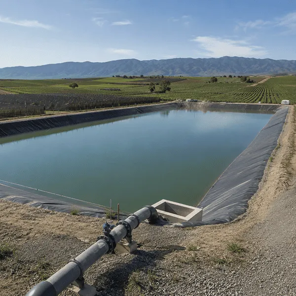 Lined water storage pond for agriculture and aquaculture