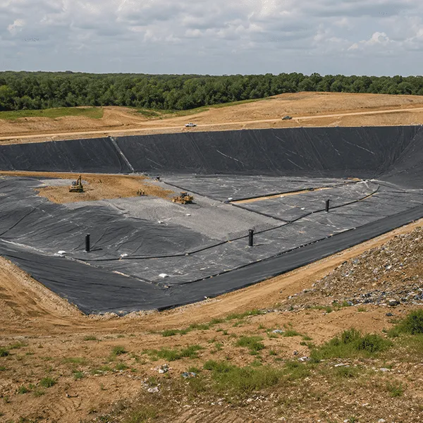 Geosynthetic lining system at a landfill and waste containment site